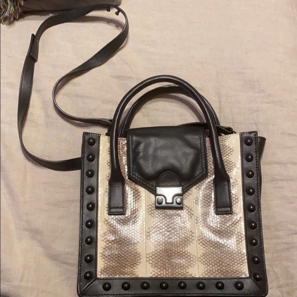 Loeffler Randall - Faux Snake Skin and Black Purse